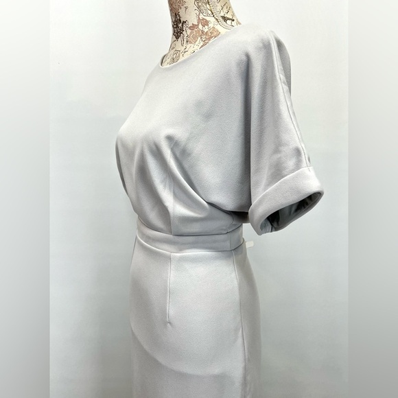 ALEXIA ADMOR Light gray JACQUELINE short sleeve cocktail midi dress size 8 - Picture 9 of 16